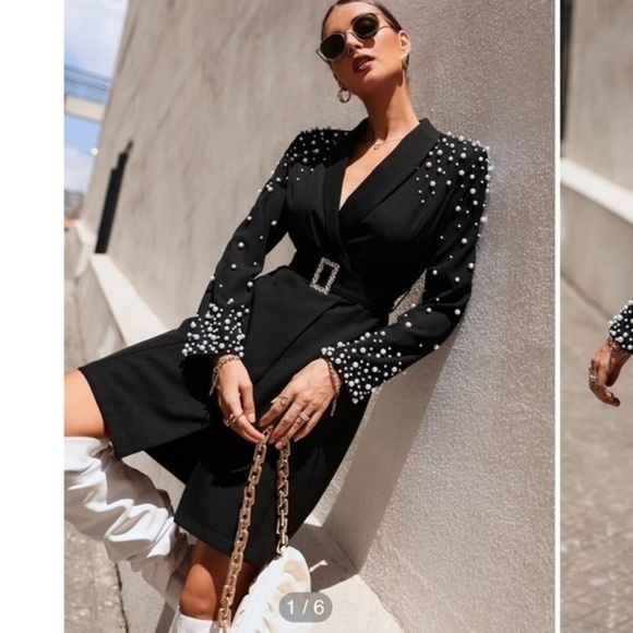 Pearl detail blazer dress - Picture 4 of 6